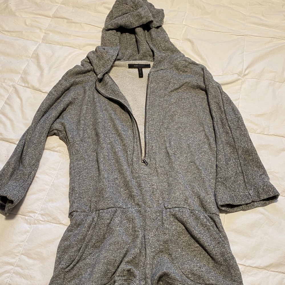 BCBG Gray Hooded Romper